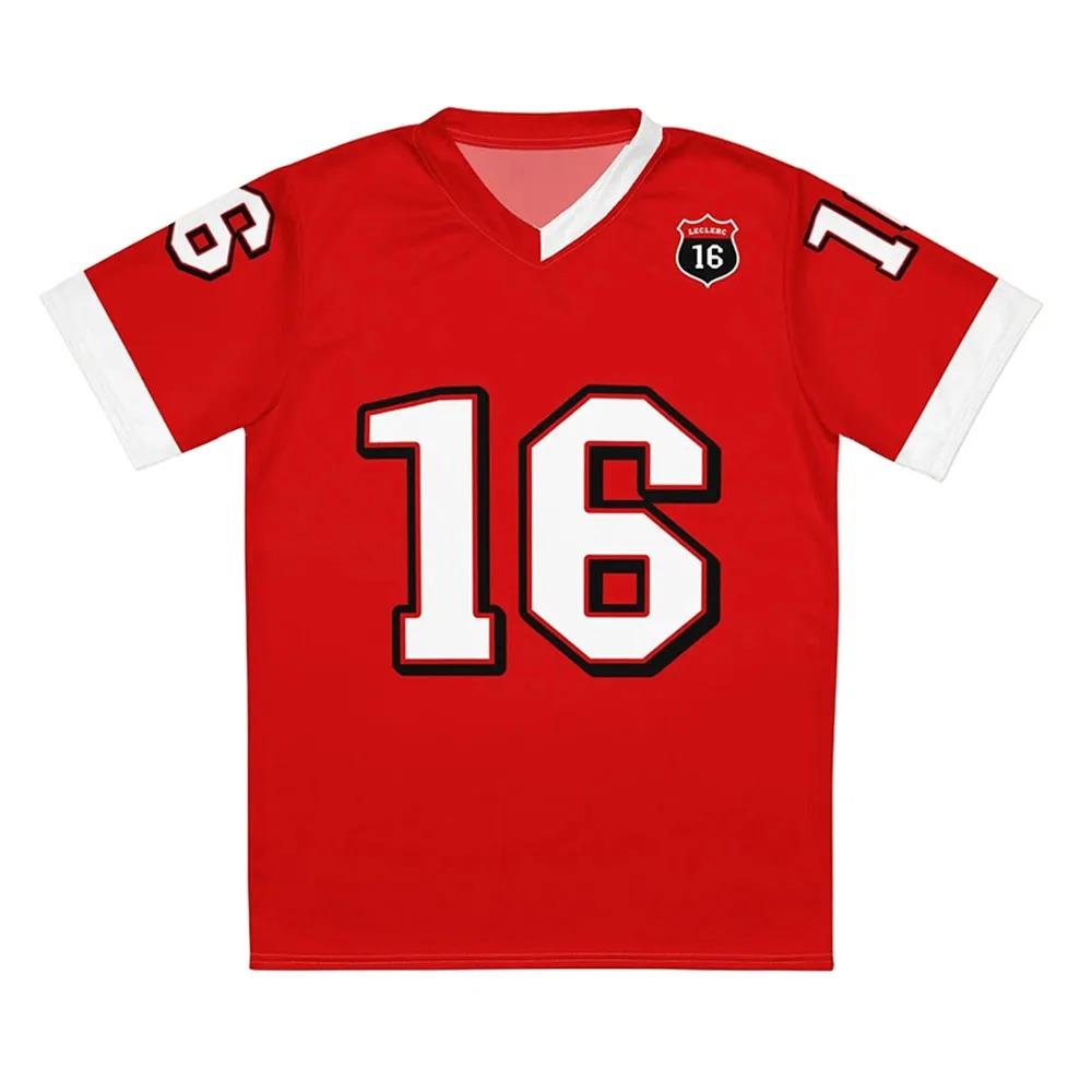 Racer CharlesLeclerc Number 16 Jersey Short Men/Women Unisex Tees Loose Casual Design 3D Printing graphic T-shirt V-neck Clothing valentine's day