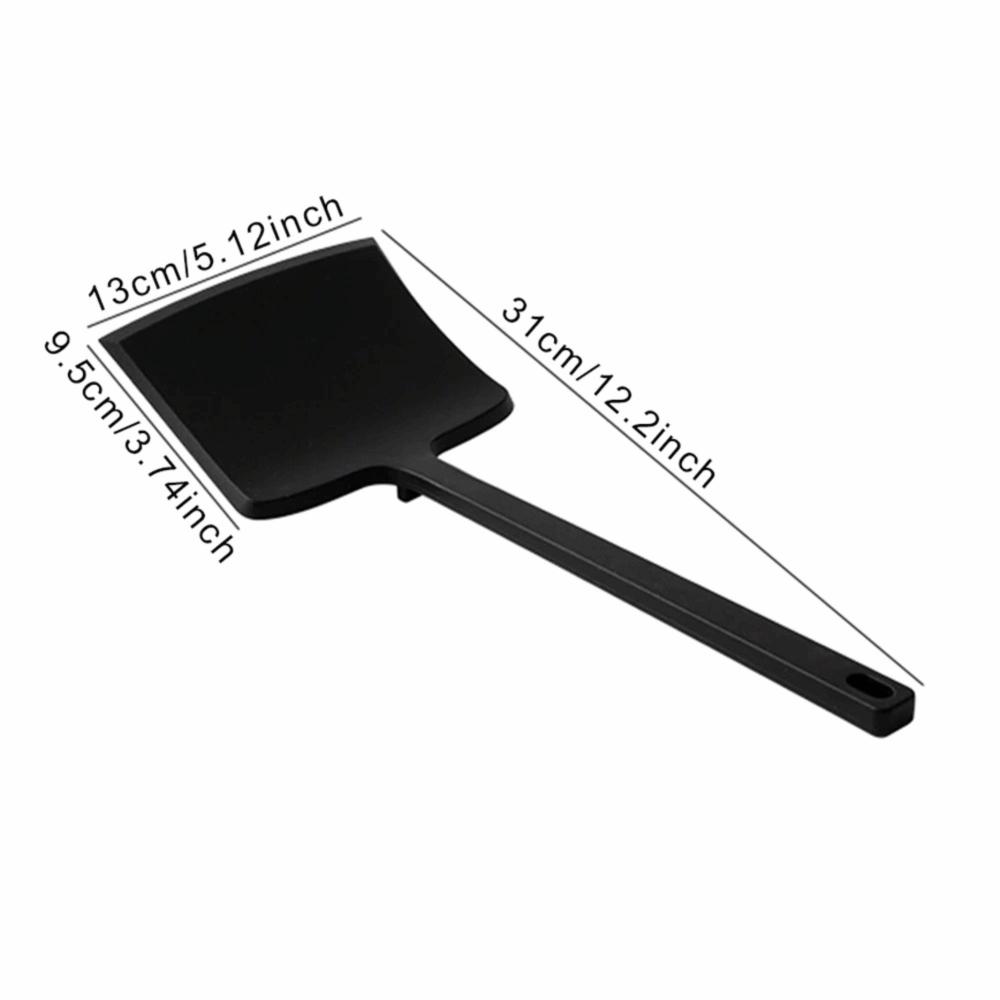 Heat Resistant Silicone Japanese Omelet Spatula Anti-scalding Extended Handle Pancake Scraper Hanging Hole Widening Shovel Head