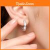 Stylish And Trendy S925 Silver Korean Minimalist Round Ear Loops With Sparkling Diamond Inlay