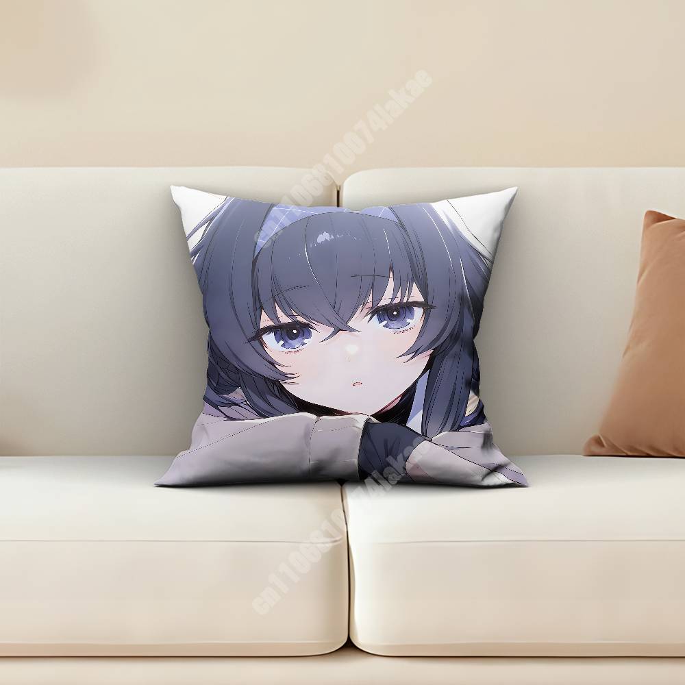 Blue Archive Kozeki Ui Pillow Cover Sofa Couch Cushion Case Home Living Room Decoration