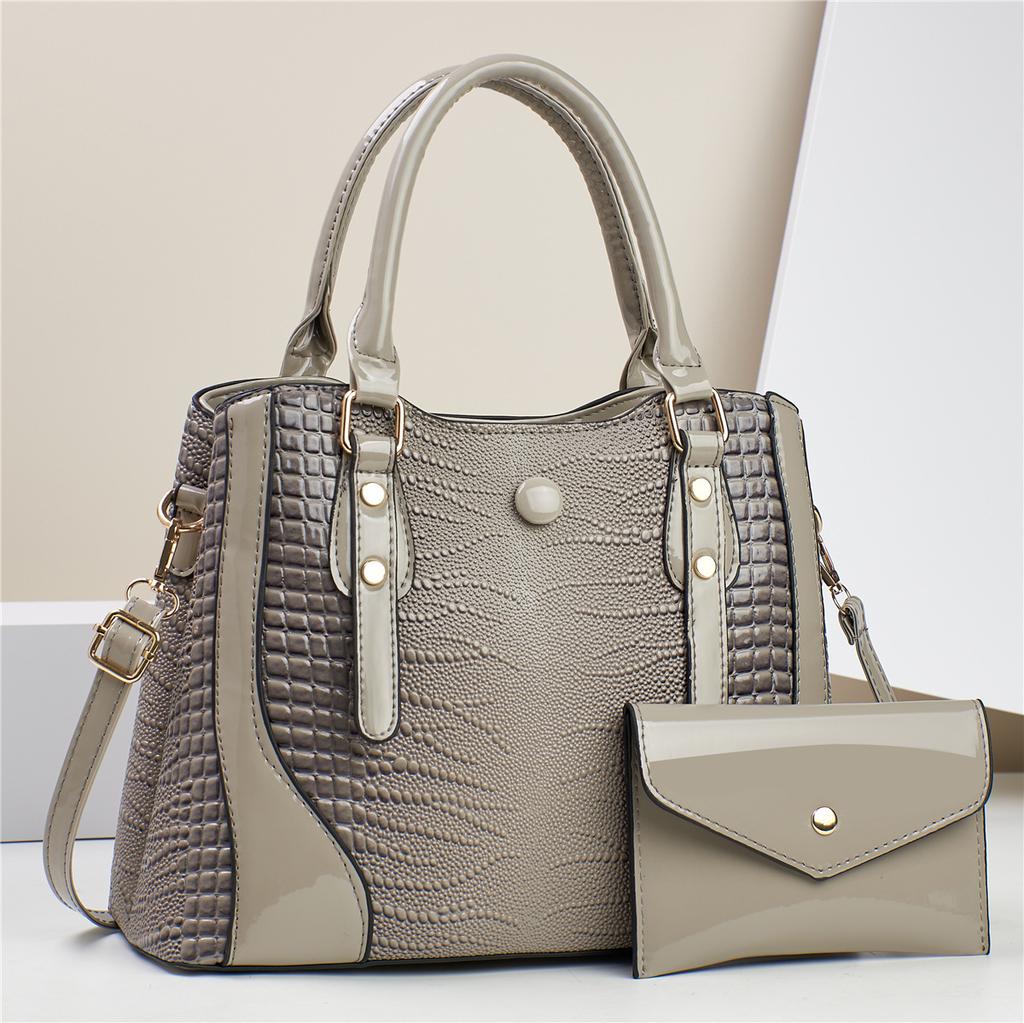 New Designer 2 Piece Set Handbags Luxury Leather Women Bag Large Capaity Lady Shoulder Bag Fashon Female Crossbody Bag