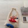 Leisure Summer Weave Knitted Bag Cotton Ethnic Style Hollow Out Knitted Bag Large Capacity Fashion Fish Shoulder Bag Women