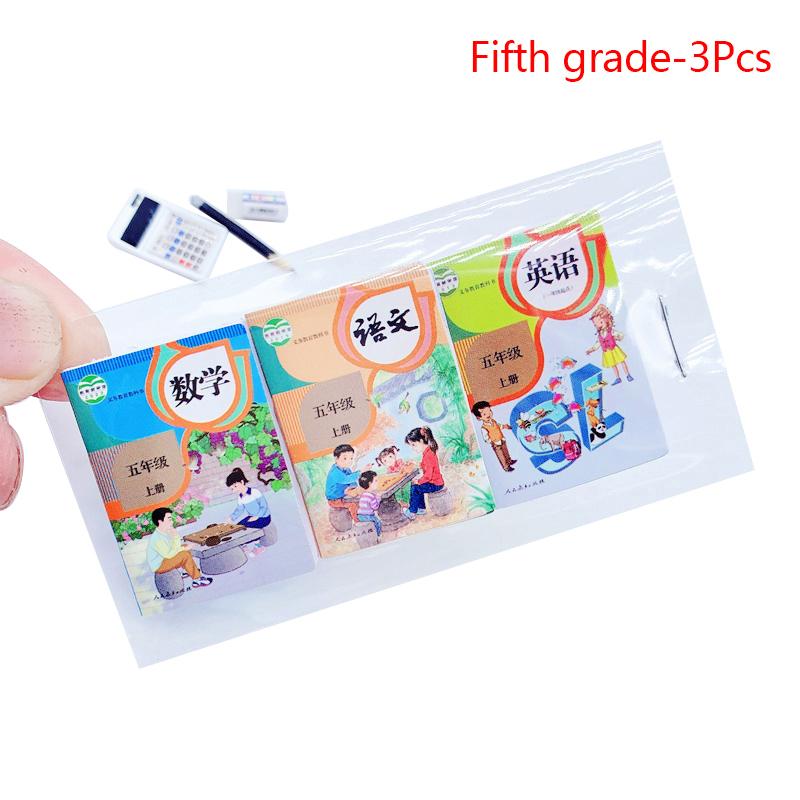 3шт 1:12 Миниатюрная книга для кукольного домика Учебники для всех классов Математика Английский Книги Модель Класс Декор Аксессуары для кукольного домика