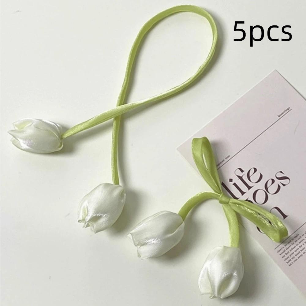 5Pcs Ornaments Tulip Lace-up Straps Sweet Hair Cord Accessories Elegant Curtain Tieback  Cake