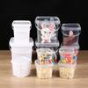 Thickened Portable Food Grade Pp Transparent Plastic Drum With Lid Milk Tea Fruit Bucket Sealing Glue, Square Bucket Batch