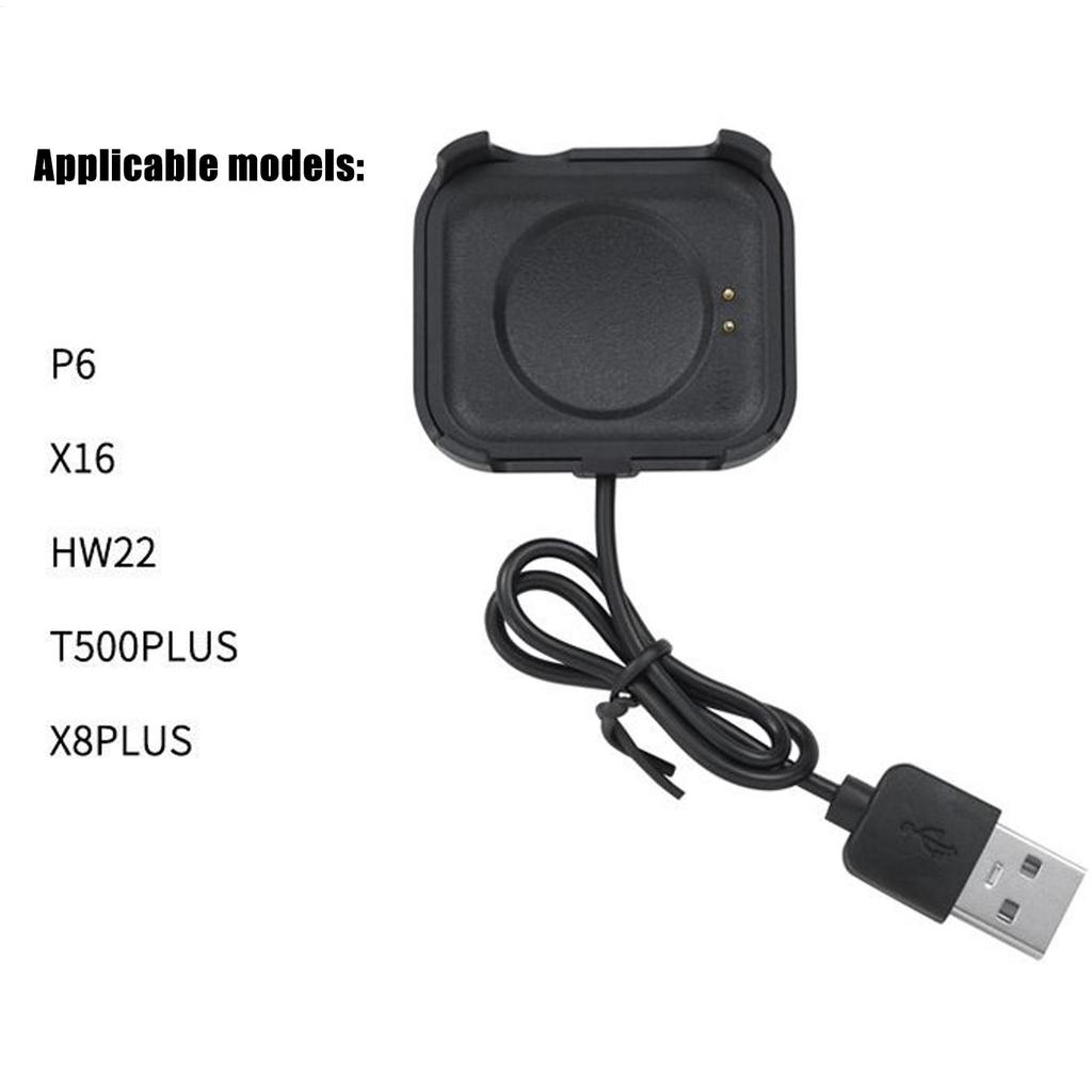Док-станция с адаптером питания для смарт-часов P6/X16/HW22/T500plus/X8PLUS, зарядный кабель, USB-адаптер, аксессуары для зарядки смарт-браслета