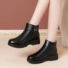Кожаные Водонепроницаемые Женские Снежные Ботинки Зимние Флисовая Подкладка Круглый Носок Ботильоны на Платформе Новинка Рок Шик И Элегантная Женская Обувь Распродажа