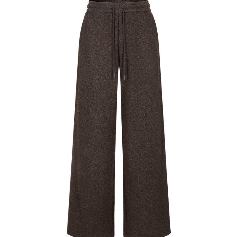 Женские вязаные брюки прямого кроя свободного покроя на плюшевой подкладке