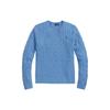 Polo FW22 Solid Logo Embroidered Cable Knit Long Sleeve Sweater Women Sweater Blue 211875831-001