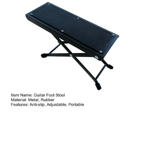 Guitar Foot Stool Height Adjustable Folding Leg Rest with Anti-Slip Rubber Pads Guitar