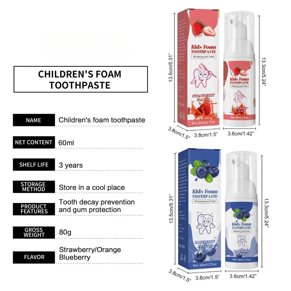 Детская пенная зубная паста для удаления желтых пятен на зубах, защита десен, отбеливание, осветление, глубокая чистка зубов, мусс для детей