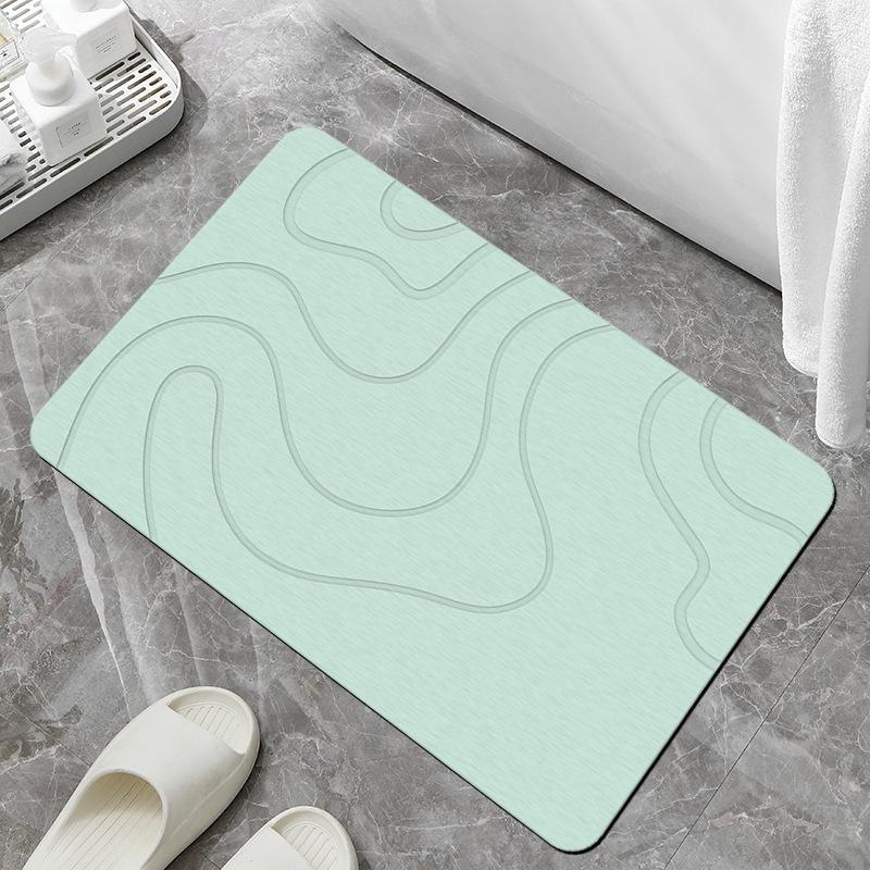 Minimalist Non-Slip Diatomaceous Earth Bath Mat - Water Absorbent, Dirt-Resistant Rug for Bathroom & Hallway