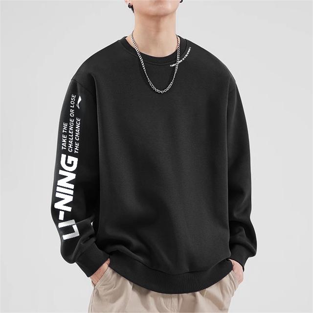 Li Ning Sports Lifestyle Series Letter Print Флисовый теплый свободный свитер-свитшот унисекс-свитшот AWDTB37-5