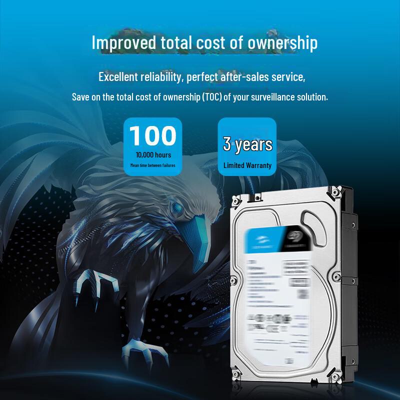 Seagate Cool Eagle 2 ТБ 256 МБ SATA CMR 3,5" Жесткий диск для видеонаблюдения