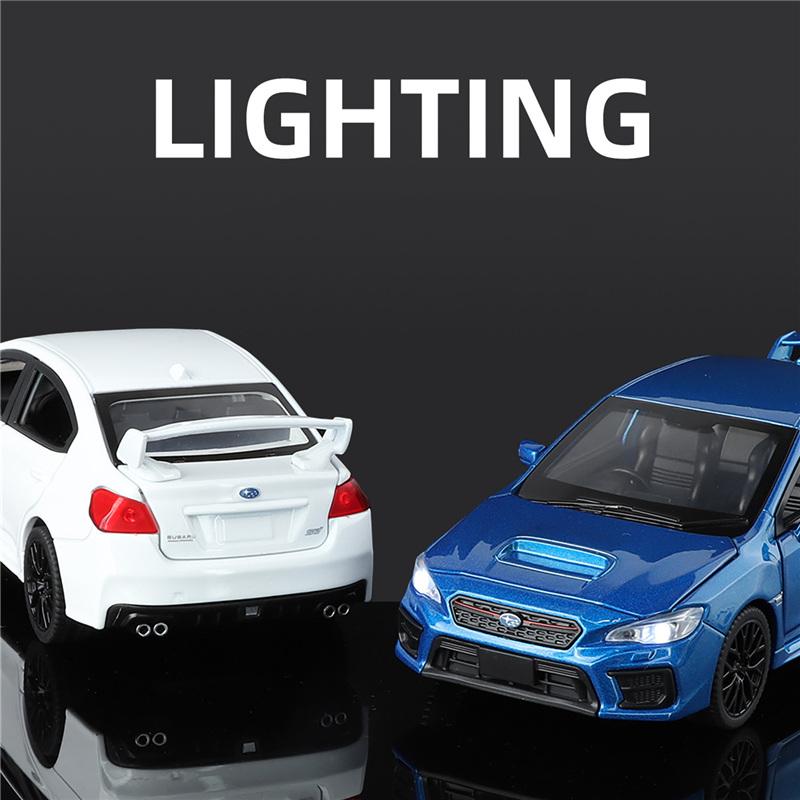 1/30 Subaru Impreza WRX STI Модель спортивного автомобиля из сплава Литой металлический Гоночные автомобили Модель автомобиля Звук Свет Симуляция Детские игрушки Подарок