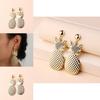 Fashion Golden Pineapple Design Metal Women Earrings For Daily Wear