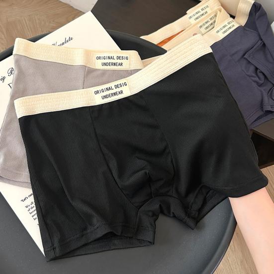Мужское нижнее белье боксеры средней посадки, шорты с высокой эластичностью, трусы с принтом букв, U-образные, дышащее нижнее белье для повседневной носки