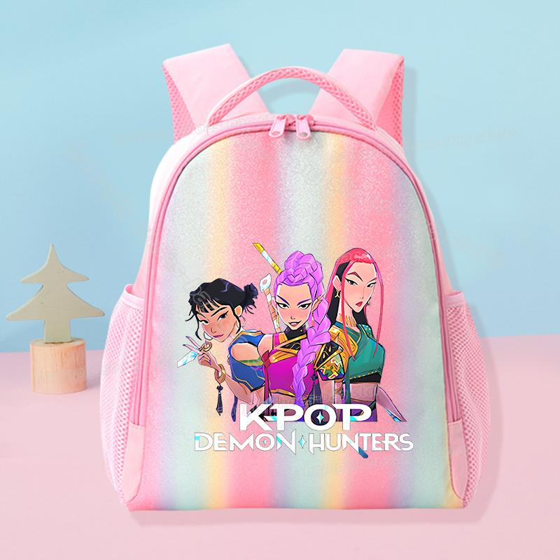 KPop Demon Hunters School Rainbow Backpack Rumi Mira Zoey Girl Student Backpack Anime Movie Women Travel Rucksack Birthday Present