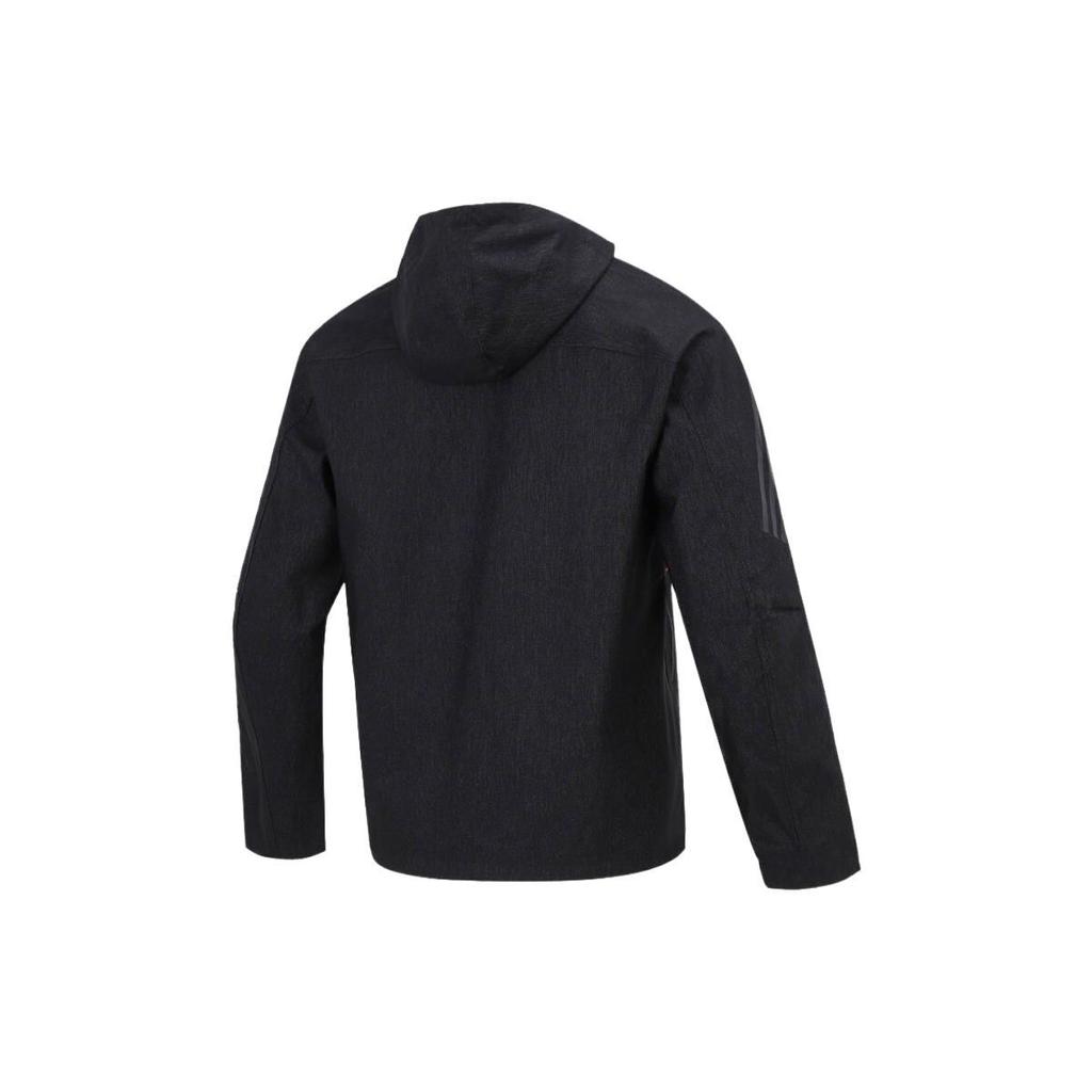 Adidas Спортивная куртка с капюшоном с логотипом, мужская верхняя одежда, черная HE9904