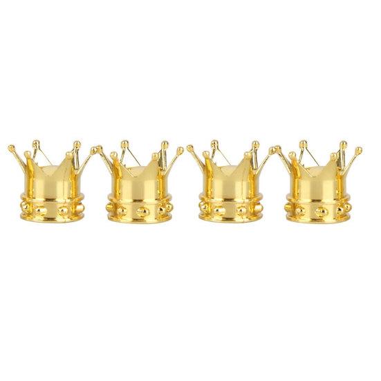 4Pcs Crown Shape Tire Stem Car Wheel Valve Air Anti-dust Caps Cover Decoration