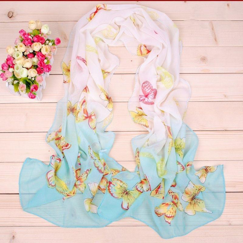 Silk Scarf For Women In Summer Fashionable Shawl Thin And Versatile Spring And Autumn Sand Scarf Long Chiffon Small Strip Scarf