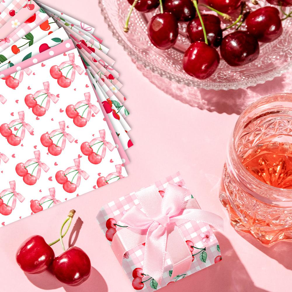 Birthday Party Decoration, Double Adhesive Paper, Pink, Cherry, DIY Gift Box, Packaging Paper, Party Decoration Supplies