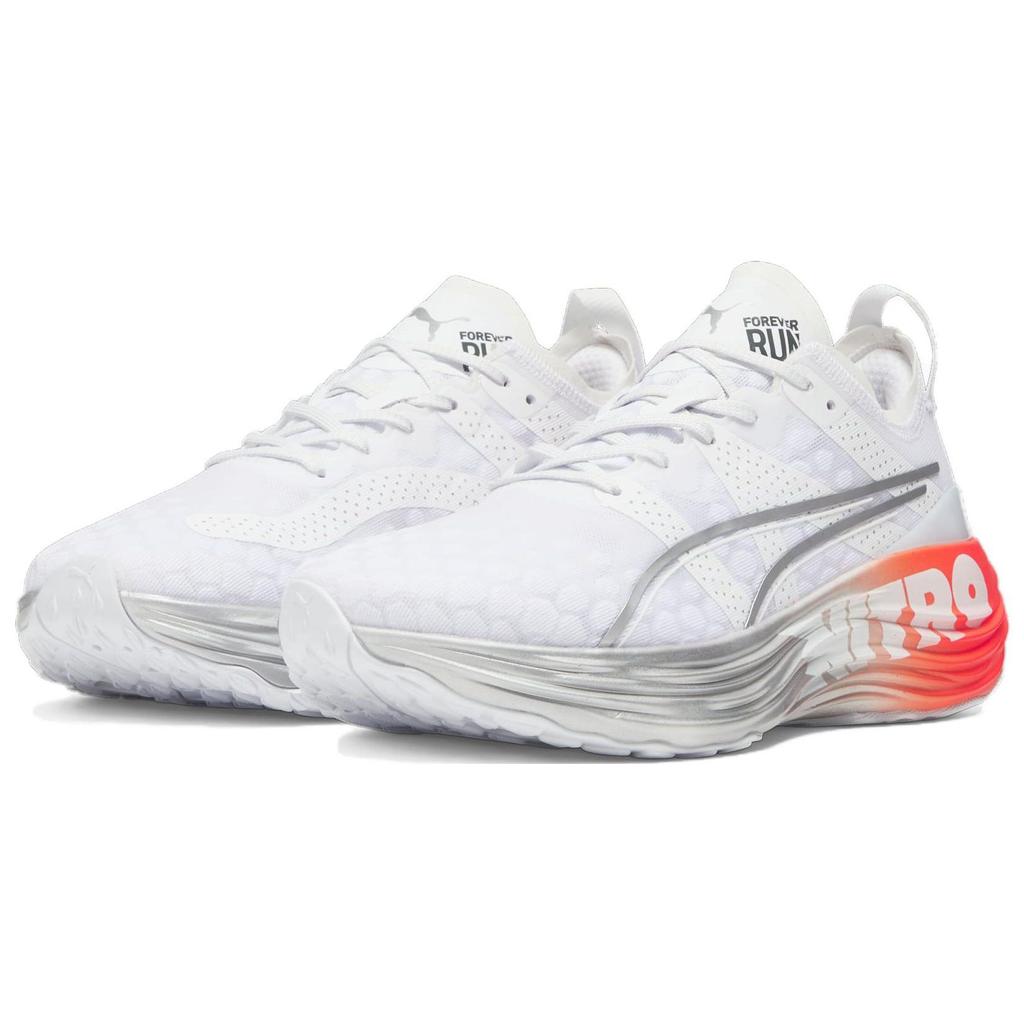 Puma ForeverRun Nitro White Cherry Tomato Men Sneakers Silver 380017-01