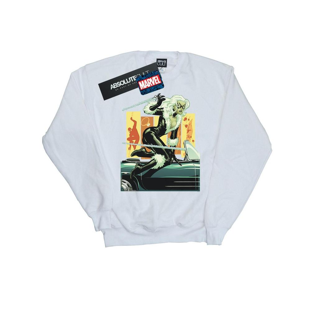 Marvel Mens Black Cat Car Sweatshirt