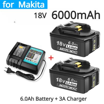 Для аккумулятора Makita 18 В 6000 мАч аккумуляторная батарея для электроинструментов со светодиодом литий-ионная замена LXT BL1860B BL1860 BL1850 3A зарядное устройство