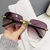 Vintage Rimless Sunglasses UV400 Women Shades Vintage Gradient Sunglasses  for Summer