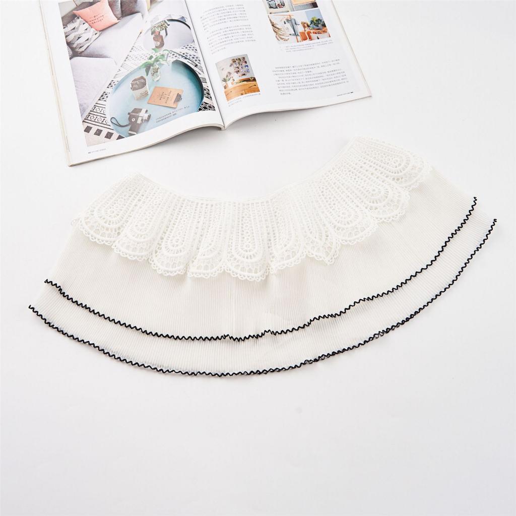 Fashion Lace Trim Shawl Hollowout Neck Scarf Breathable Poncho Lace Shawl Women Formal Party Collar Shawl Shoulder Wrap