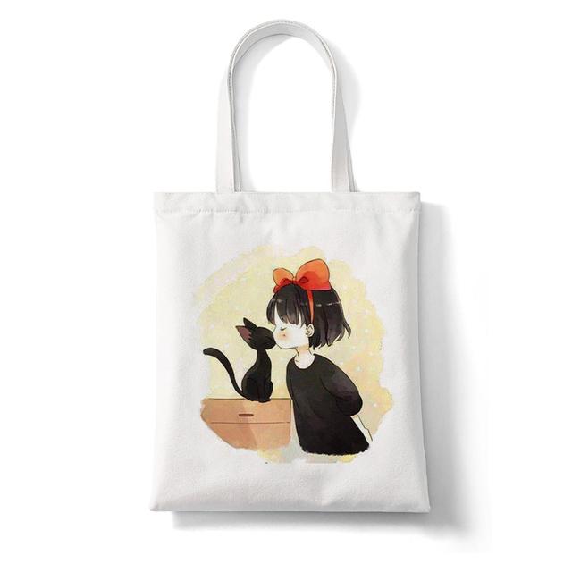 Женская сумка для покупок Kiki's Служба доставки Тоторо Студия Аниме Большая Сумка Холст Сумка Сумка-шоппер Сумка-тоут с героями мультфильмов Сумки на плечо