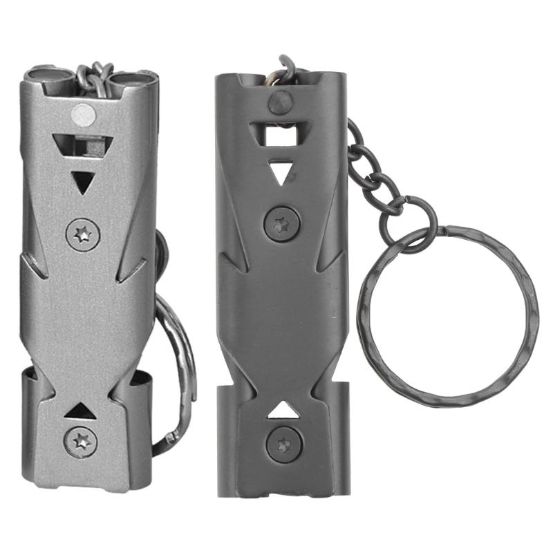 Stainless Whistle Outdoor Emergency Survival Whistles Gear Double Pipe Whistle