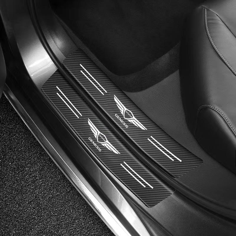 Для Genesis G70 G80 G90 GV60 GV70 GV80 карбоновые наклейки на порог автомобиля, декоративные наклейки, автоаксессуары