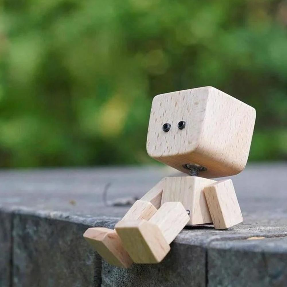 Деревянный человечек, трясущий ногами, Декор приборной панели автомобиля, Забавный магнитный сменный смайлик, Деревянная фигурка человечка, качающего ногами, Украшения