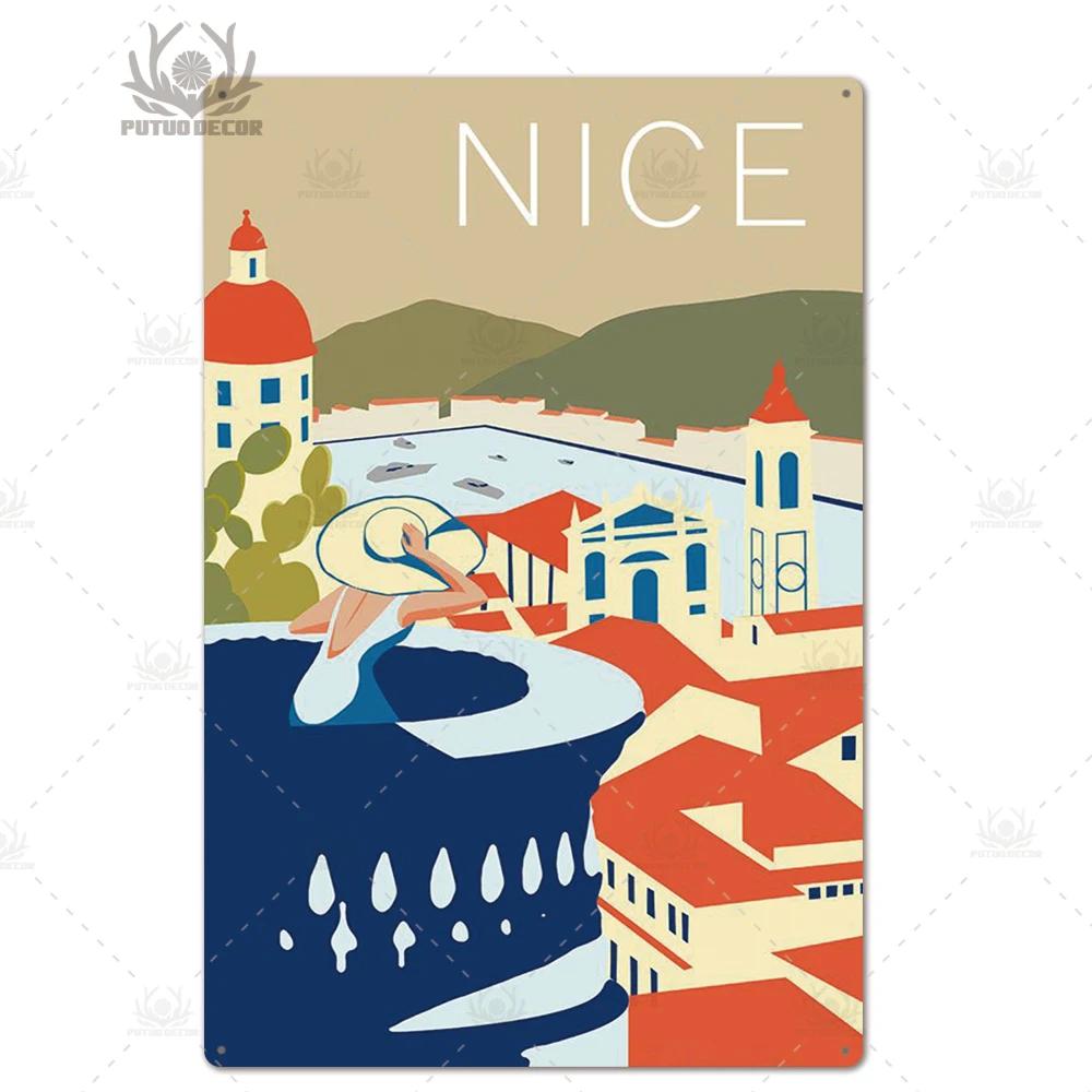 TravelVintageSign Металлическая табличка - Винтажная металлическая пластина, Настенное искусство, Для дома, гостиной/пляжного домика, Железная картина