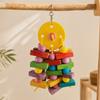 Hanging Design Parrot Swing Toy Wooden Blocks Entertaining Feature Bird Chew Toy Chewable Material Hanging Wooden Toy