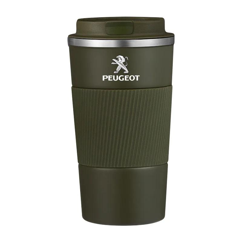 2026 Hot Car Sticker Mug stainless steel coffee cup hot mug Car Vacuum Flask Travel For Peugeot 206 106 205 2008 301 307 308 300