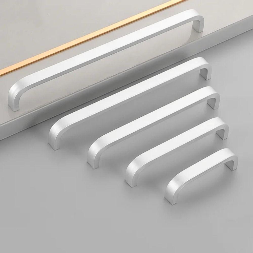 Серебряная мебельная ручка 64мм/96мм/128мм Дверные ручки Дверной шкаф Прямая ручка Шкаф