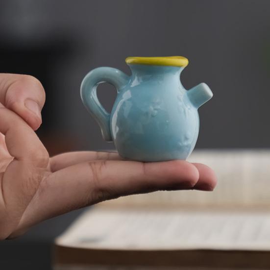 Мини-статуэтка вазы для цветов, винтажная цветная керамика, миниатюрная статуэтка вазы, скульптура, крошечный держатель для цветочного горшка, украшение