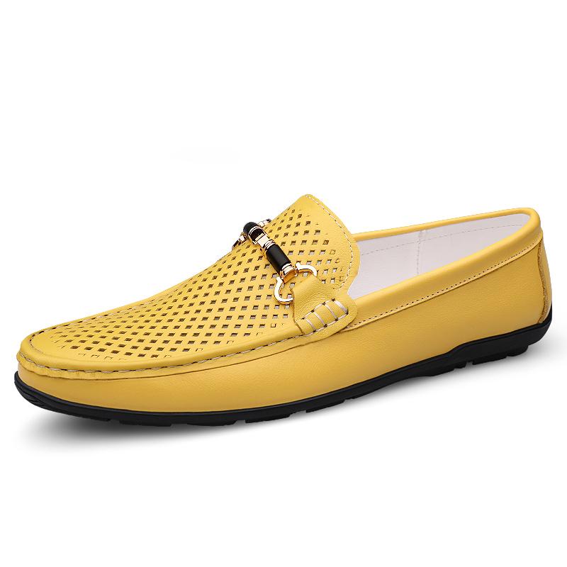 FashionHandmade White Men's Genuine Leather Loafers Wedding Party Men Shoes Luxury Elegant Dress Shoes for Men Breathable Mesh Flats