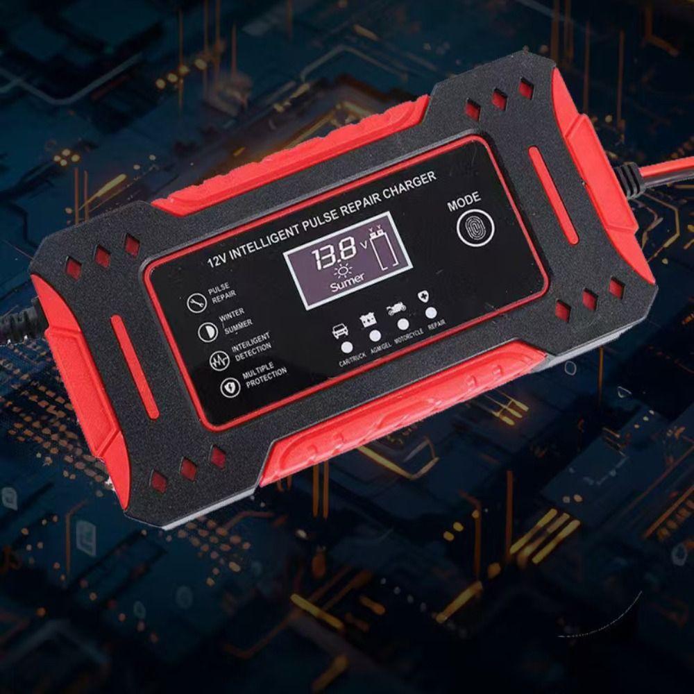 Pulse Repair Intelligent Car Battery Charger LCD Display Lead-Acid Battery Repair Battery Repair