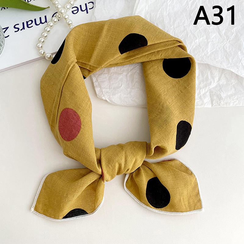 56Cm Ladies Headband Cotton Linen Square Scarf Korean College Girls Elegant Neck Scarves Sun Protection Headscarf