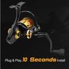 JINOHNAMILL 66 мм Мощная ручка для Penn Spinfisher VI VII, Slammer III IV, Long Cast, с ручкой, TPE27 Черная