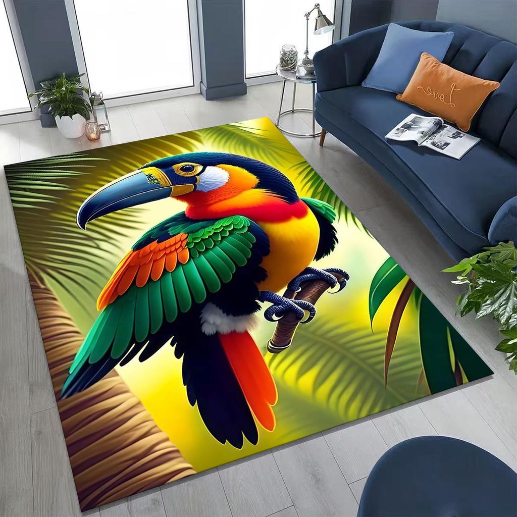 Красочный тропический попугай ара, натуральное искусство птиц, ковер для спальни, гостиной, дивана, домашний коврик для двери, декор, большой нескользящий коврик для пола