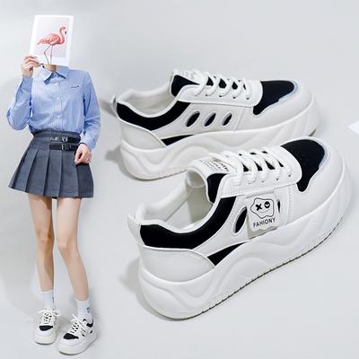 Белые туфли INS для студентов в корейском стиле, женские модные весенние новые туфли на платформе, увеличивающие рост, дышащие, повседневные туфли для уличной стрельбы Mr055