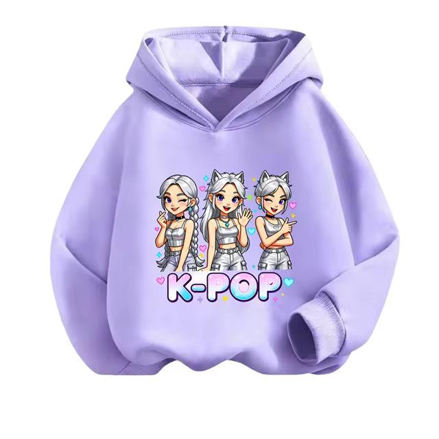 Детская ретро-толстовка в стиле аниме и K-Pop - с длинным рукавом, весенне-осенняя повседневная одежда для мальчиков и девочек