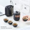Nordic Black Pottery Portable Tea Set