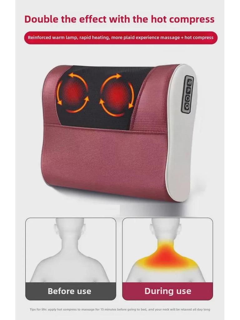 Электрическая подушка-массажер для всего тела - Подарок для облегчения боли в шее, плечах, спине и пояснице