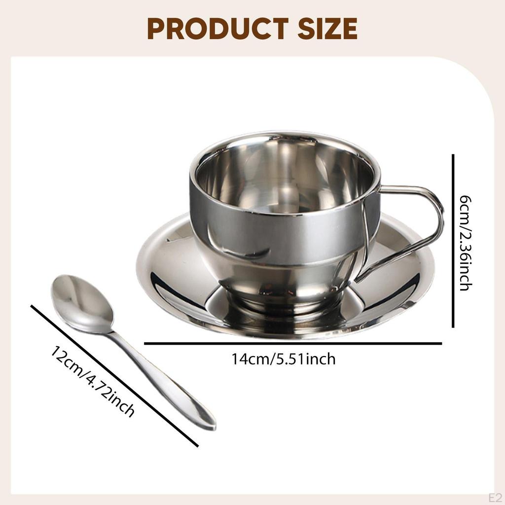 Кружка кофейная из нержавеющей стали 304 для латте, сока, кемпинга, с ручкой, чайная посуда, 170 мл